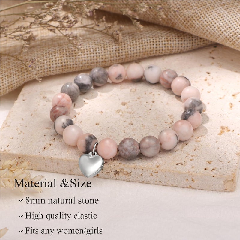 Yiyang 13th 16th 18th 21st 25th 30th 35th 40th 45th 50th 60th 65th 70th 75th 80th Birthday Gifts for Women, Natural Stone Bracelet Birthday Gifts for Women Mom Daughter Grandma Sister Coworker - Image 2